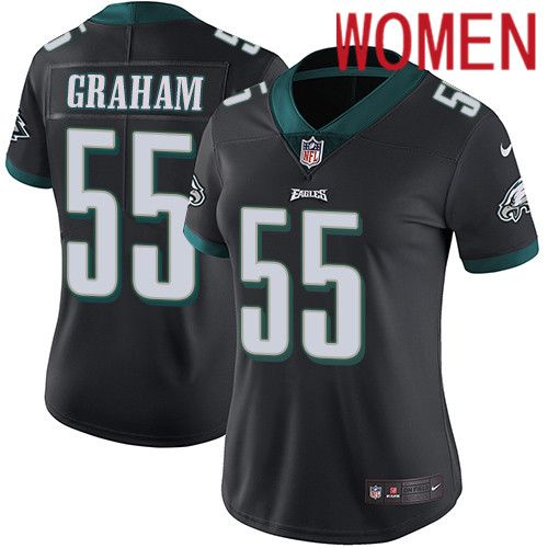 Women Philadelphia Eagles #55 Brandon Graham Nike Black Vapor Limited NFL Jersey->women nfl jersey->Women Jersey